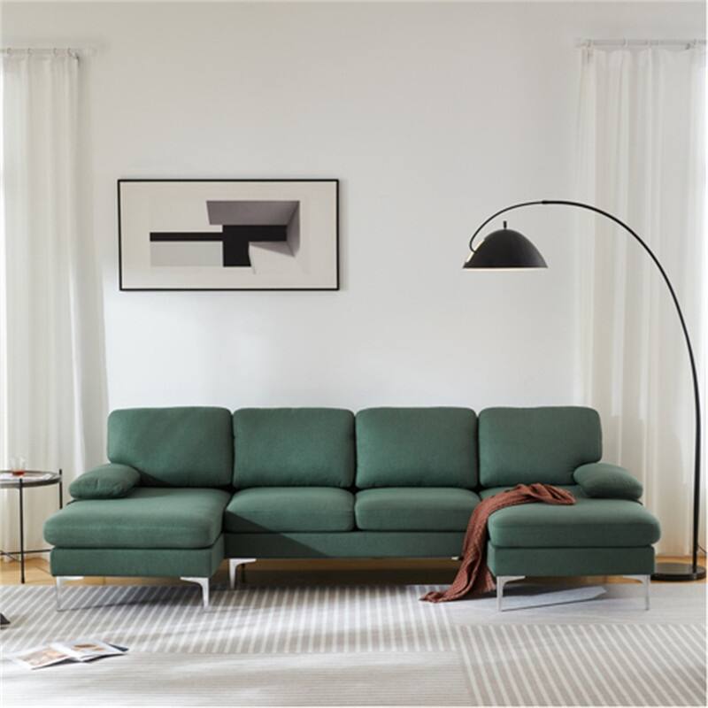 U-Shaped Fabric With Two Imperial Concubine Iron Feet 4 Sectional Sofas