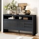 preview thumbnail 20 of 47, Modern Wood 3-Door Buffet Sideboard Cabinet