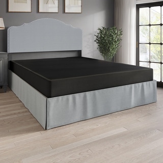 CraftPorch 5-Inch Metal Box Spring with Black Linen Cover