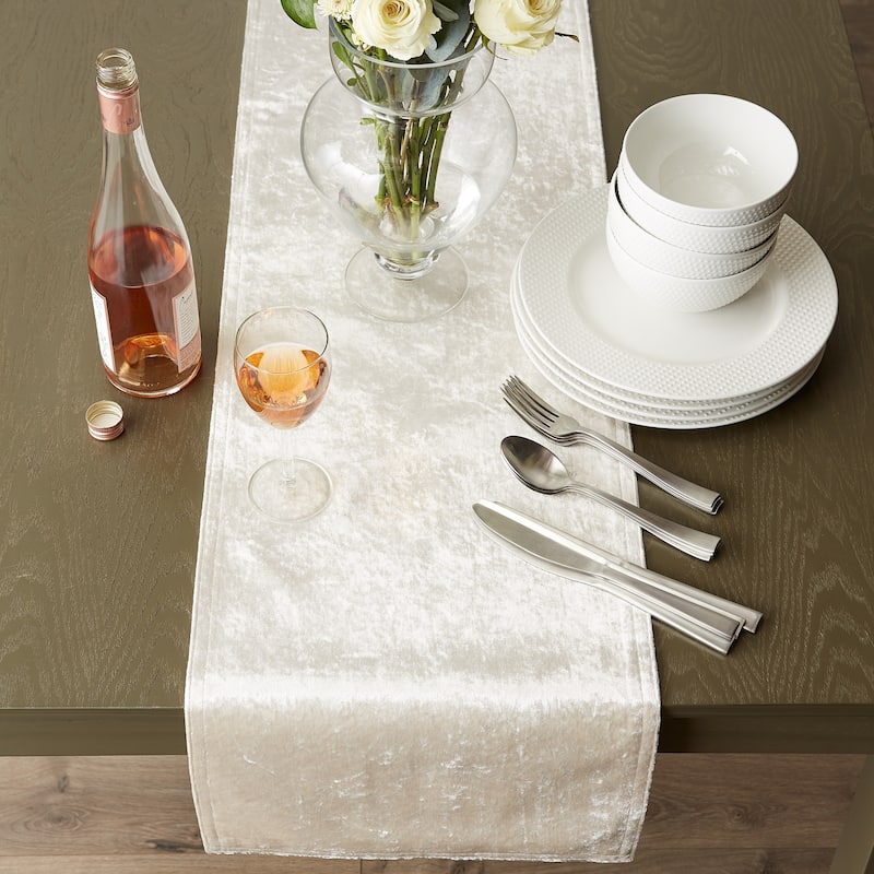 DII Black Velvet Table Runner
