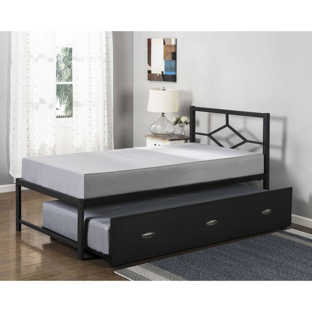 Hi-riser Bed With Drawer Trundle Bed