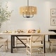 preview thumbnail 3 of 8, 4 - Light Coastal Hand-woven Drum Chandelier - 19.7 in. W x 90.6 in. H