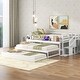 preview thumbnail 3 of 7, Simple Design Pine wood+MDF Twin Size Daybed with Double Trundle, Flexible Desk and Storage Staircase.