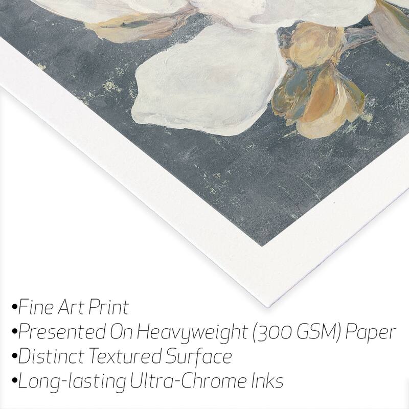 Serene Magnolia Gray Fine Art Paper Print by Julia Purinton - Multi - 24x24