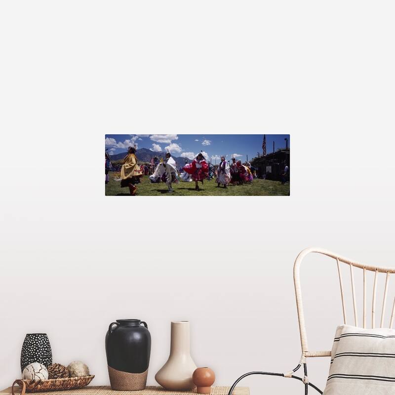 "Red Indians at a Pow-Wow, Taos, New Mexico" Poster Print - Multi - 36" x 12"