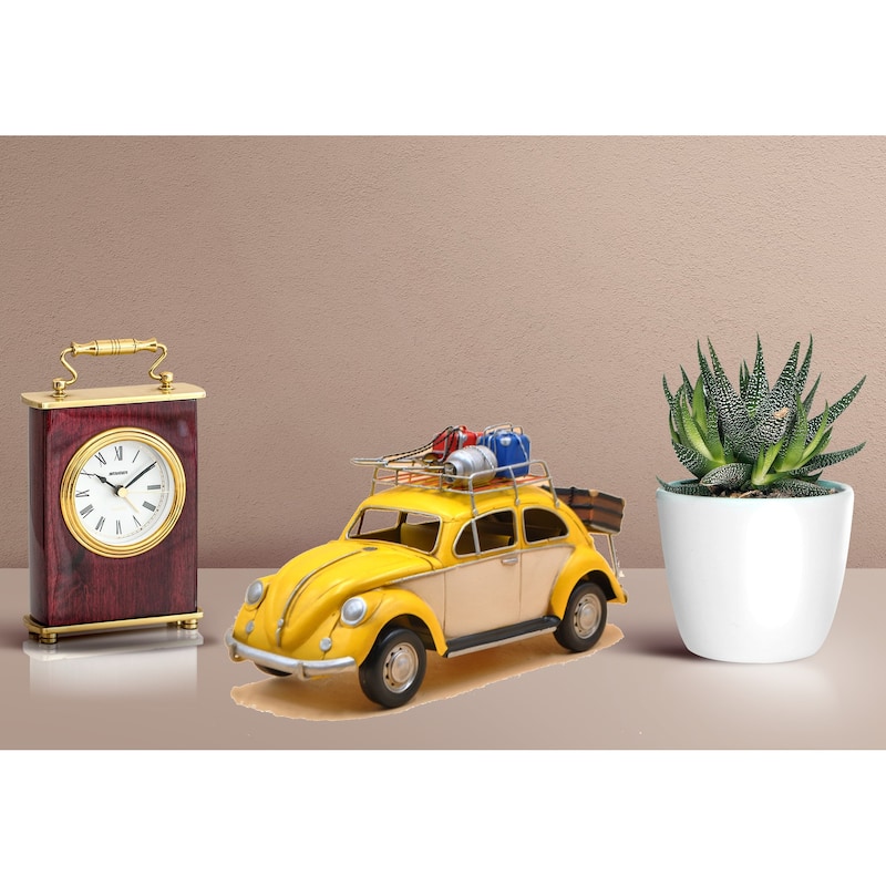 1934 Yellow Vw Beetle Clic Model 1:12-Scale Model Car Home Office Decor Decoration