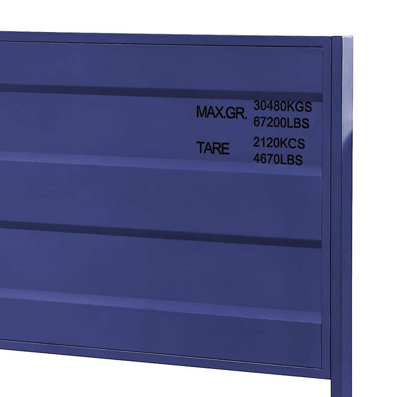 Twin Size Metal Platform Bed with Cargo-Inspired Design and Slat Support