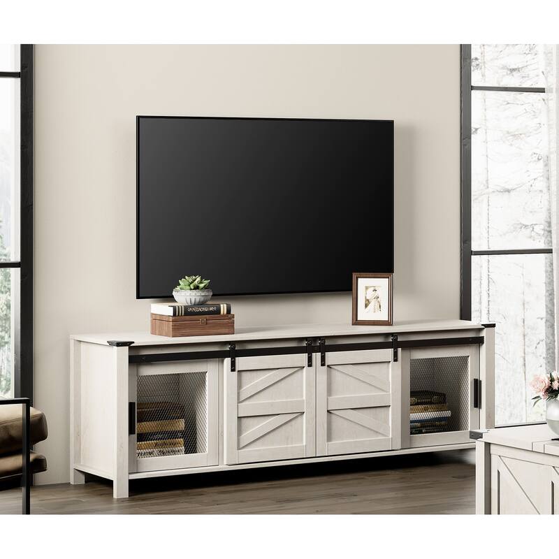 Sliding Barn Door TV Stand Cabinet, Entertainment Center for 75" TV