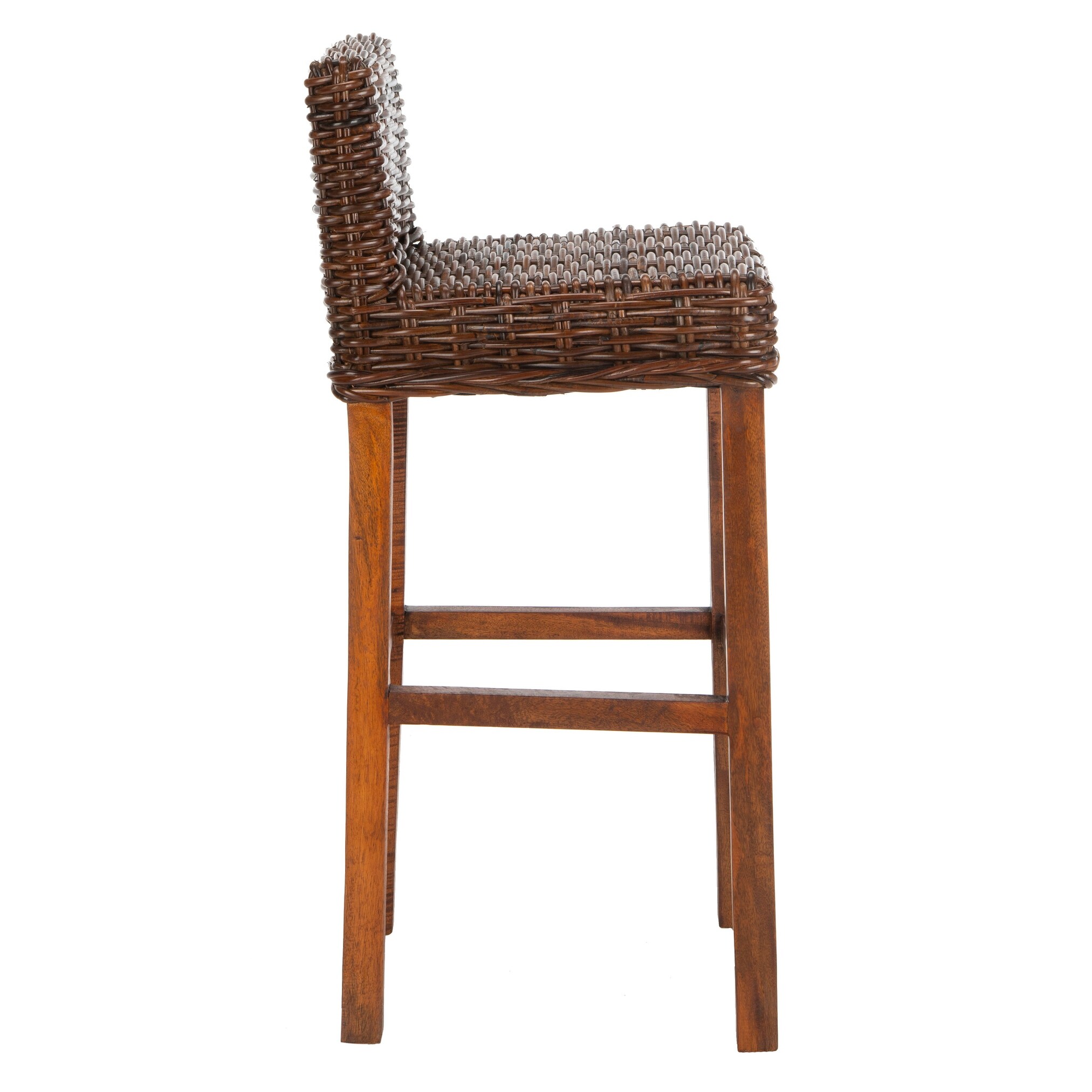 SAFAVIEH 30 Inch St. Thomas Indoor Wicker Brown Bar Stool 17.7