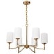preview thumbnail 5 of 14, Liam 6 Light Chandelier Burnished Brass White Opal Glass - Burnished Brass