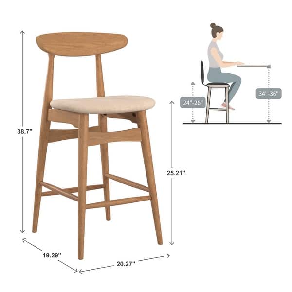 Norwegian Danish Mid-Century Dark Walnut Counter Height Stools (Set of 2) by iNSPIRE Q Modern