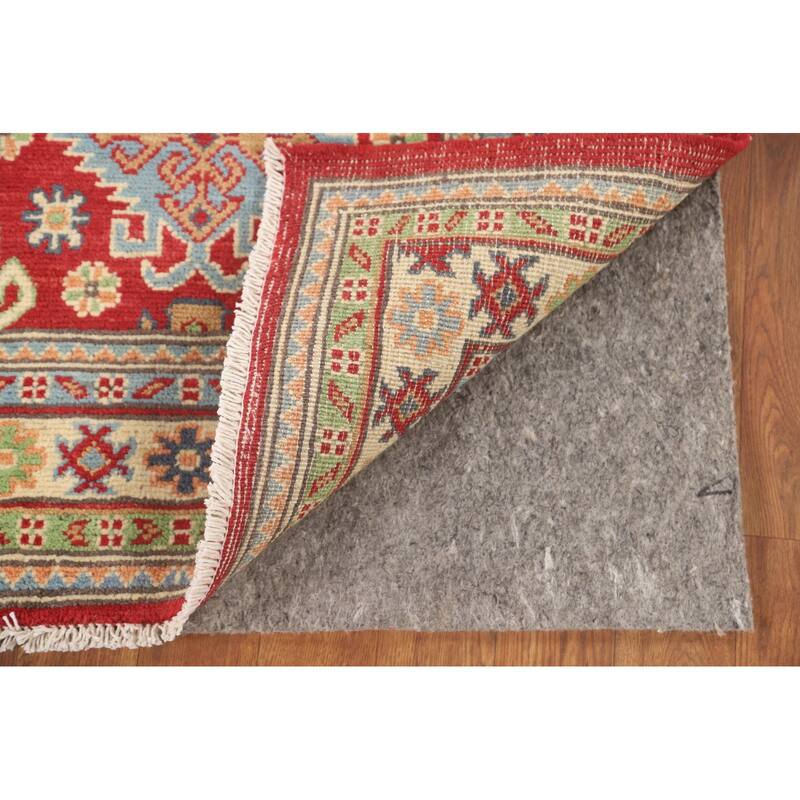 Kazak Accent Rug Hand-Knotted Geometric Wool Carpet - 2'8" x 4'0"