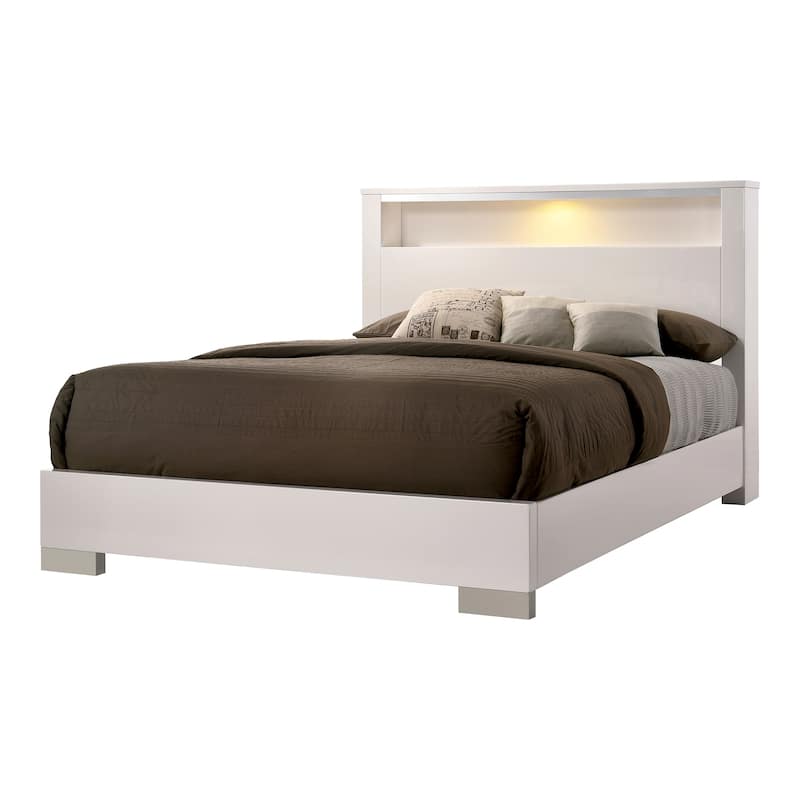 Furniture of America Champs Contemporary Solid Wood 2-Piece Storage Panel Bed and Dresser Set
