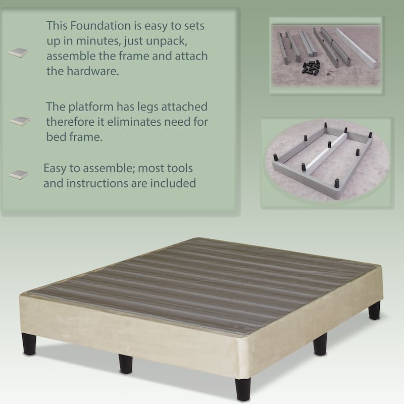 Onetan Beige 13-inch Minimalist Platform Bed