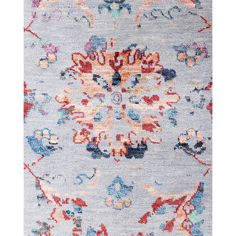 Ikat One-of-a-Kind Hand-Knotted Area Rug, Blue - 9' 1" x 12' 9"