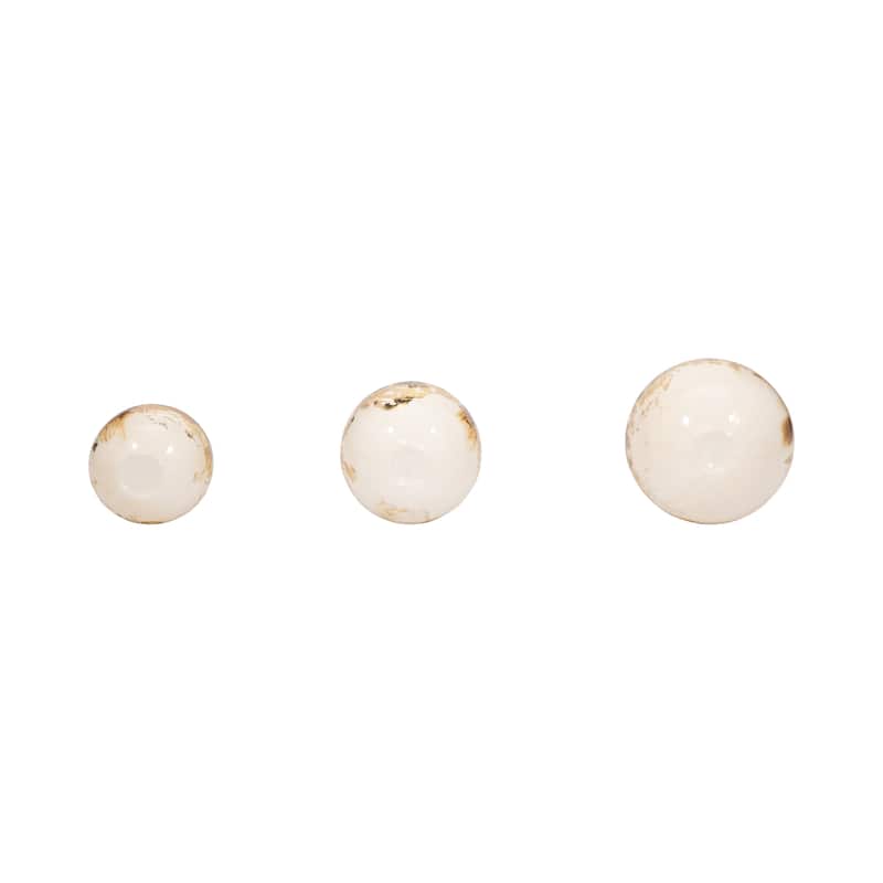Sagebrook Home Set Of 3 4/5/6" Metal Abstract Round Galaxy Orbs