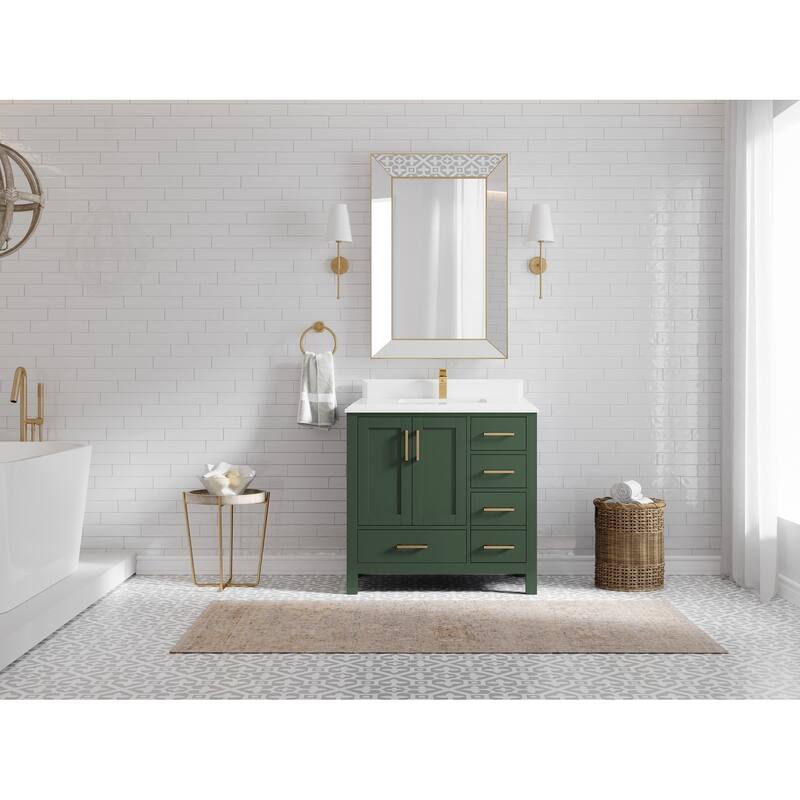 Willow Collections 36 in. W x 22 in. D Malibu Center Sink Left Bathroom Vanity with Countertop