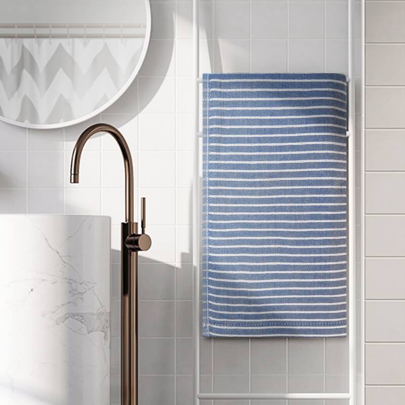 100% Cotton Bathroom Hand Towels Absorbent Quick Drying Towel Sets for Gym, Spa, Hotel - 14" x 30" - Blue