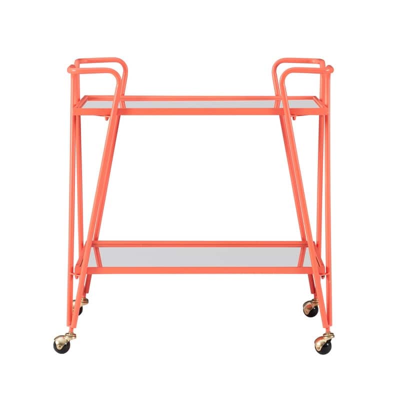 Rosa Mid-Century 2-Teir Rolling Metal Bar Cart