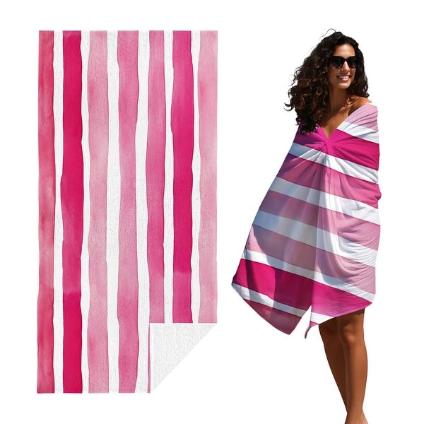 Stripe Beach Towel Pool Towel Quick Dry Absorbent Towels for Swimming 30" X  60" - Bed Bath & Beyond - 42745222