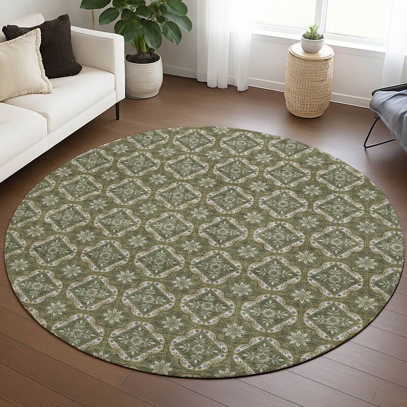 Machine Washable Indoor/ Outdoor Contemporary Granby Chantille Rug