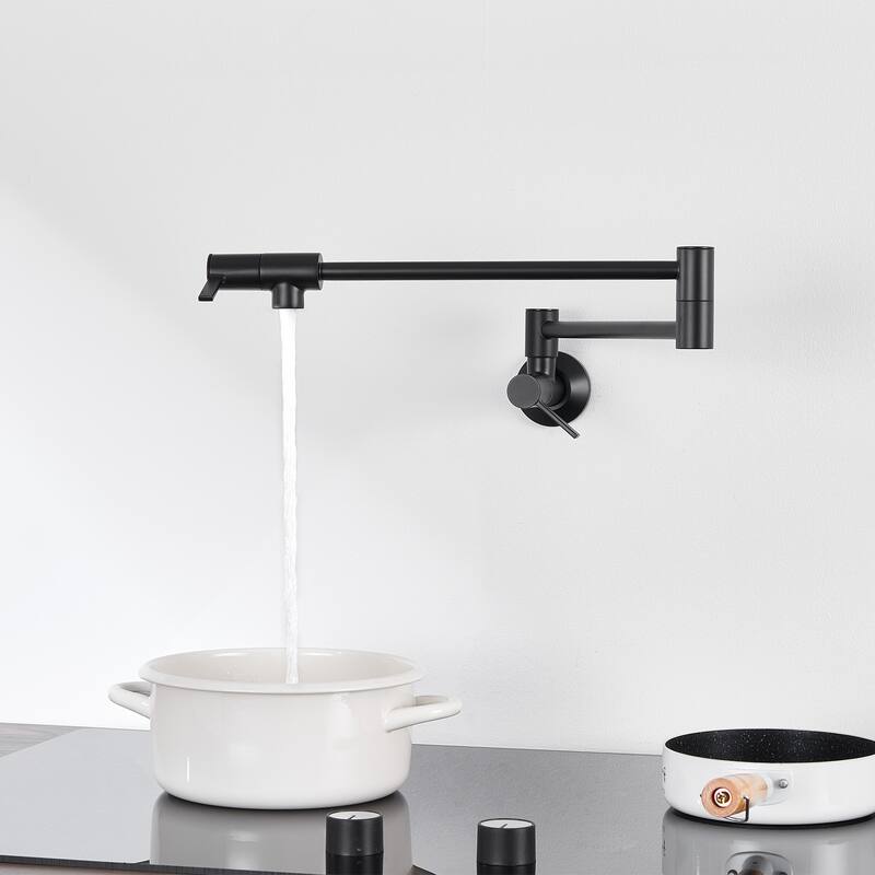 Luxier KTS27 Contemporary Wall-Mounted Pot Filler with 2 Handles