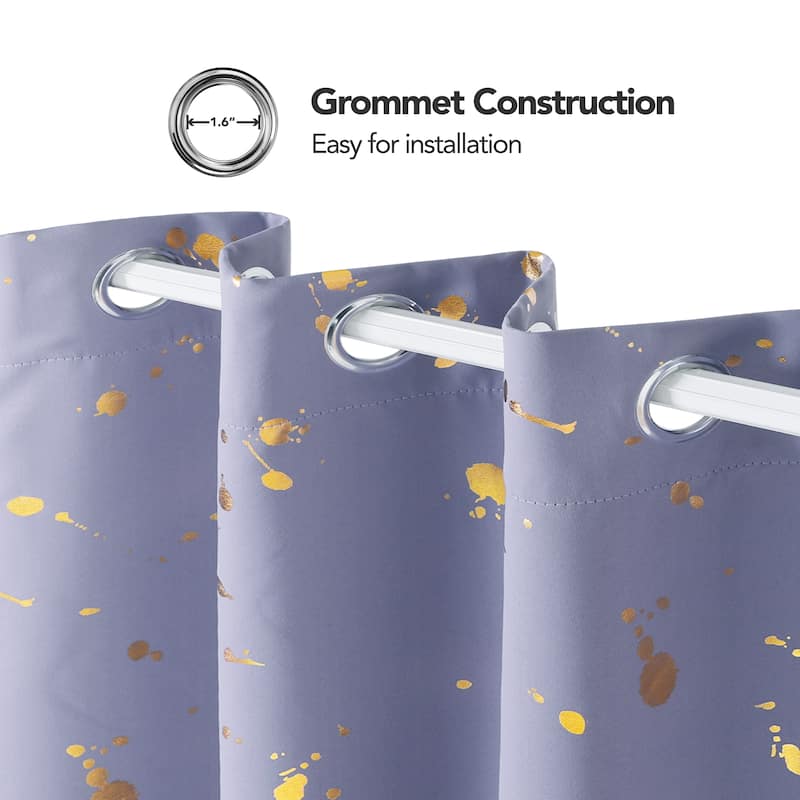 Deconovo Gold Spot Curtain Panel Pair (2 Panel)