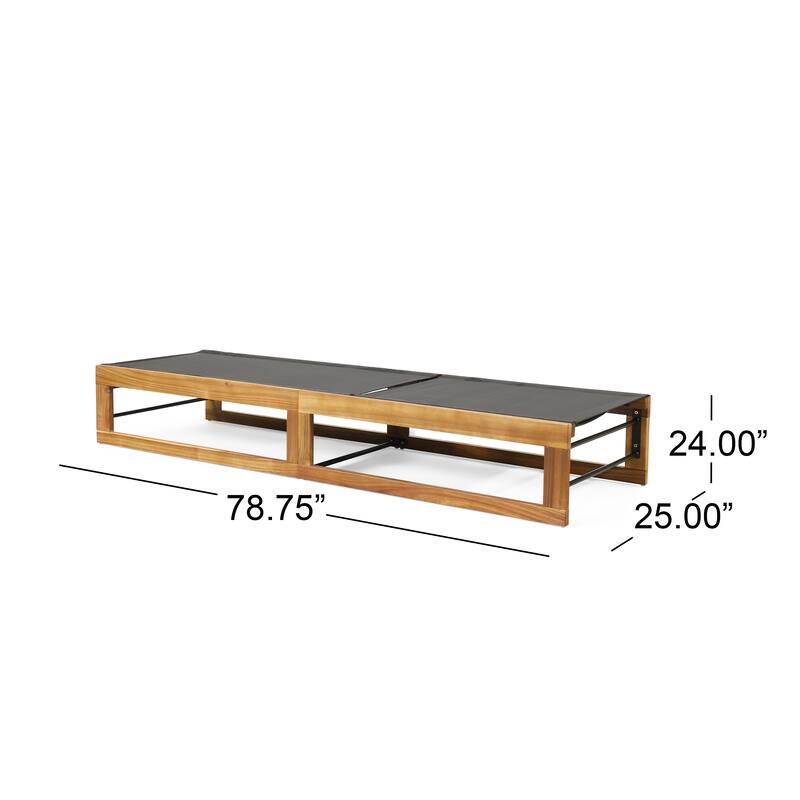 Emile Outdoor Mesh and Wood Chaise Lounge (Set of 4) by Christopher Knight Home