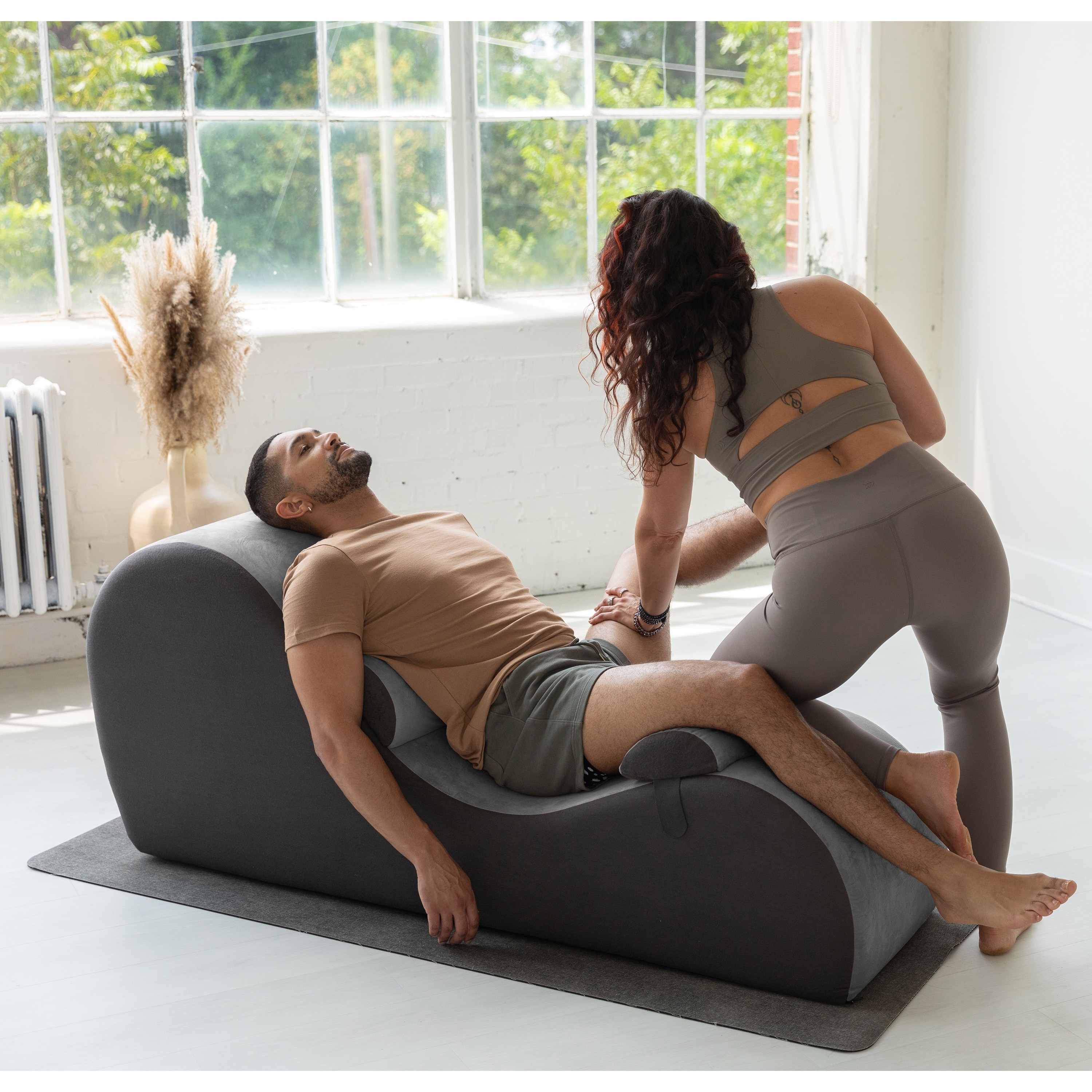 Avana Chakra Yoga Chaise 2 Adjustable Headrests Handles with Straps Micro Velvet Microloop Bed Bath Beyond 39016859