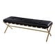 preview thumbnail 6 of 8, Cassatt Contemporary Black Fabric Bench
