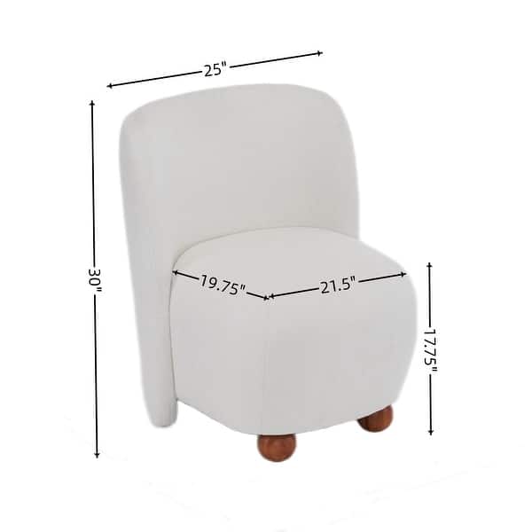 dimension image slide 7 of 8, Christopher Knight Home - Eliana Modern Teddy Fabric Accent Chair with Curved Backrest and Legs