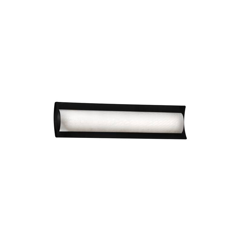 Justice Design Fusion Lineate 22-inch Matte Black ADA LED Wall/ Bath Bar, Weave Shade - Matte Black, Weave