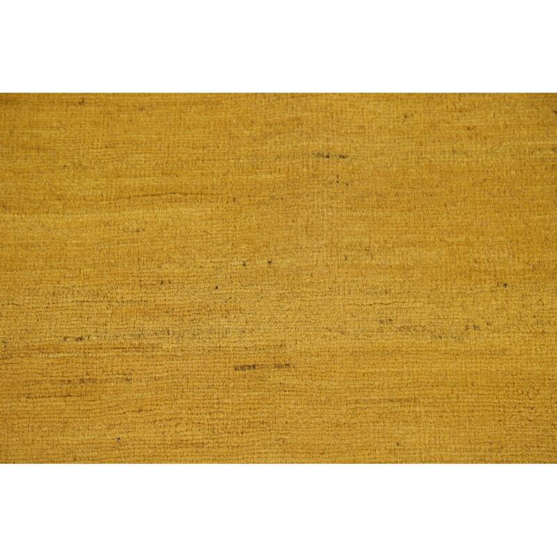 Modern Yellow Gabbeh Oriental Area Rug Tribal Hand-Knotted Wool Carpet - 6'6" x 9'6"