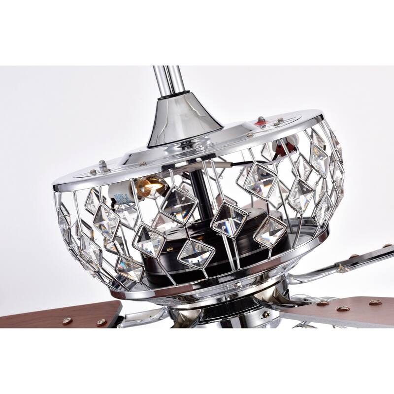 Ariana Chrome 52-inch Indoor Ceiling Fan with Crystal Light Kit