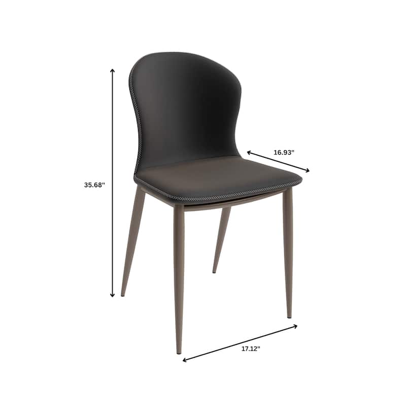 Mosaic Modern Upholstered Fabric Dining Chair with Metal Legs by LeisureMod
