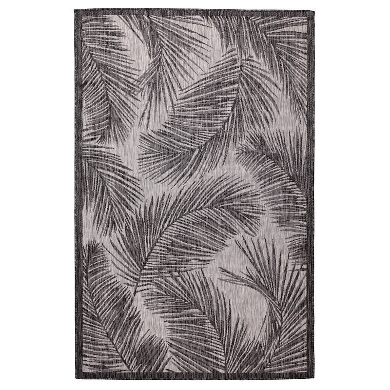 Liora Manne Carmel Fronds Indoor/Outdoor Rug - 3'9" x 5'7" - Black