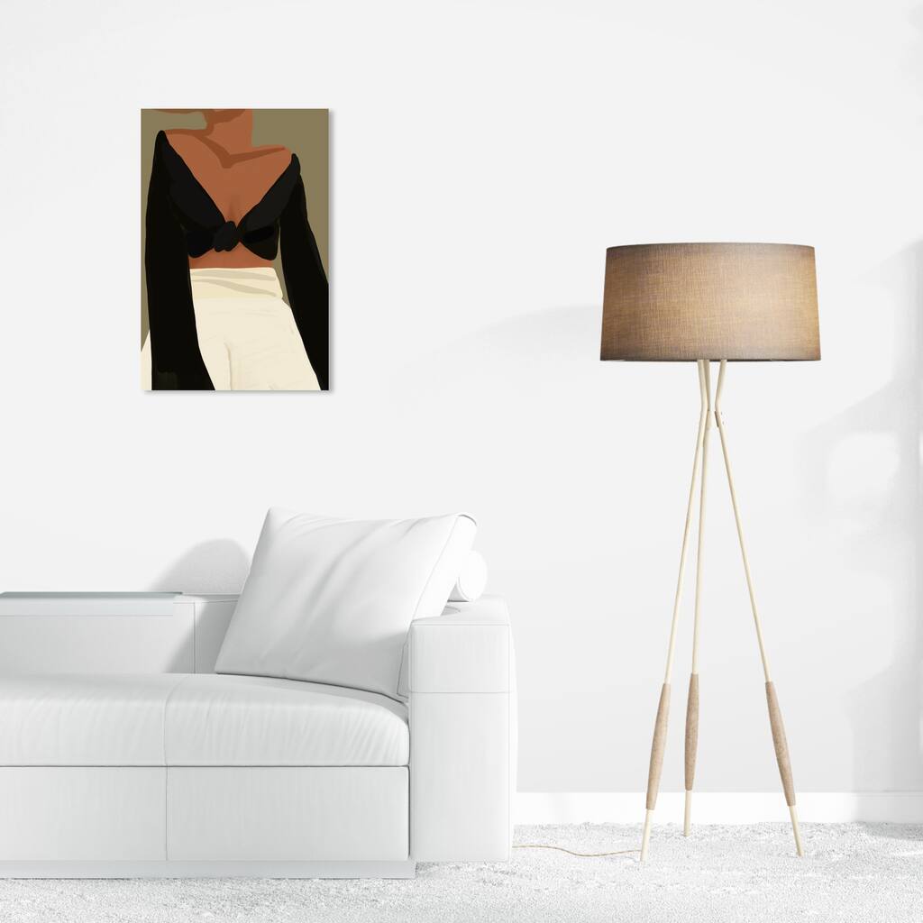 Wynwood Studio Canvas Fashion and Glam The Sewist Black and Cream White Modern & Contemporary Wall Art Canvas Print