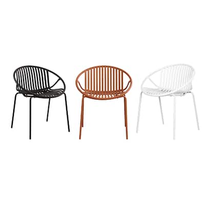Patio Dining Chairs Stackable Chairs with Breathable Design Modern Simple Art Style (Set of 2)