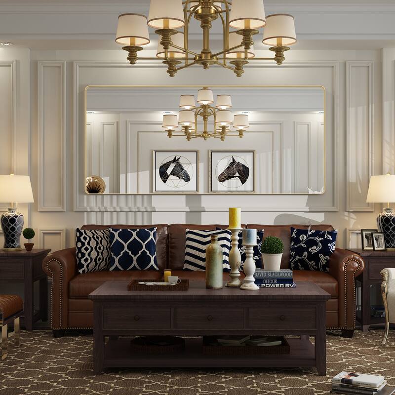 Modern Metal Frame Wall Mounted Bathroom Vanity Mirror