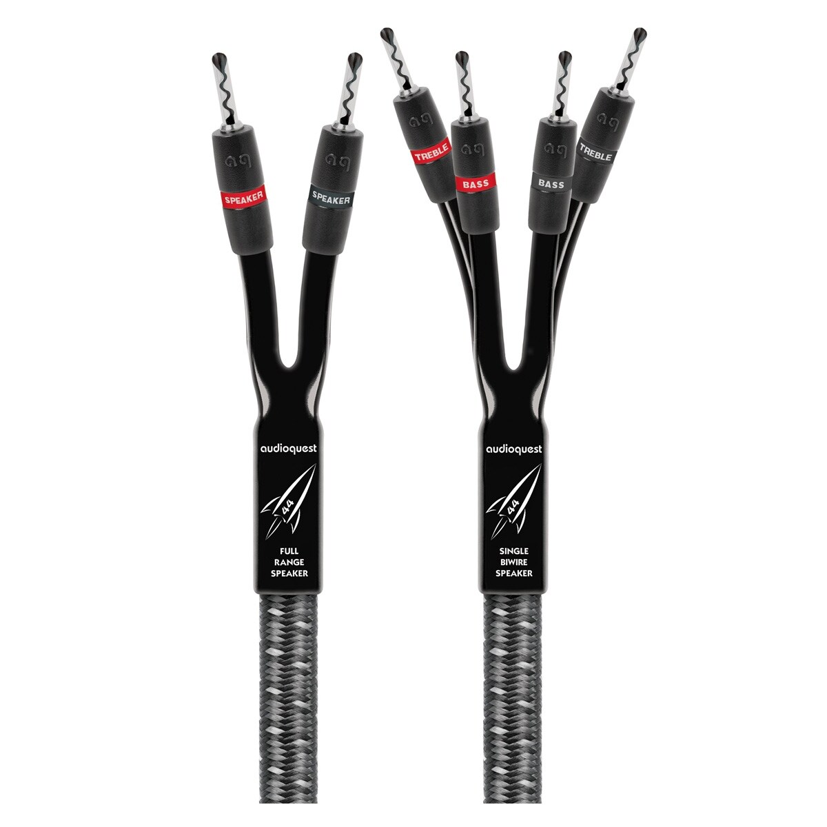 Shop Audioquest Rocket 44 Speaker Cables W Suregrip 300 Bfa Banana Connectors 10 Black Overstock 20678331