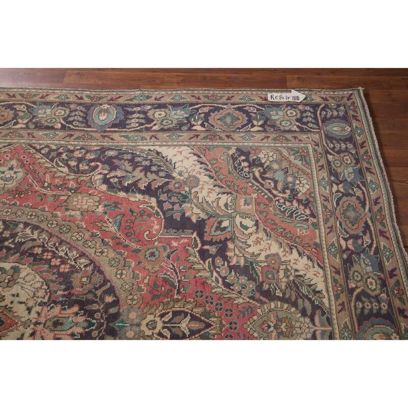 Tabriz Persian Vintage Area Rug Handmade Wool Carpet - 6'9"x 9'4"