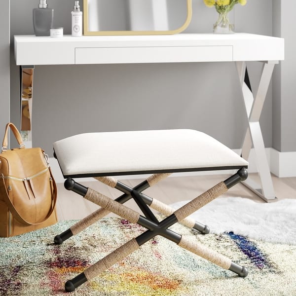 slide 2 of 9, Ella Boho Campaign Accent Stool Natural