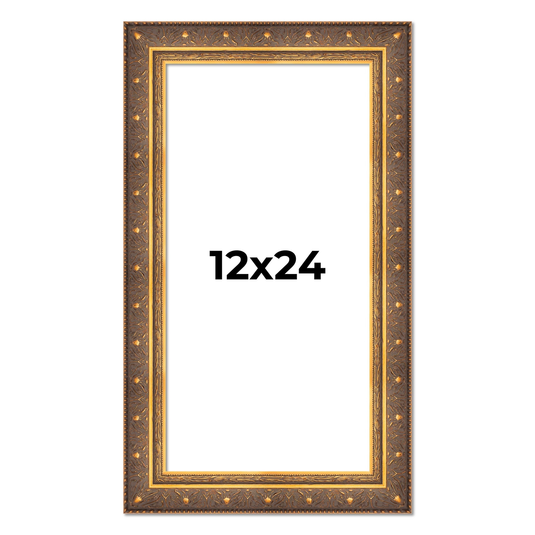 12x24 Frame Gold Real Wood Picture Frame inches Interior Frame Depth 1 inches Museo Bronze Ornate Photo Frame with UV Acrylic