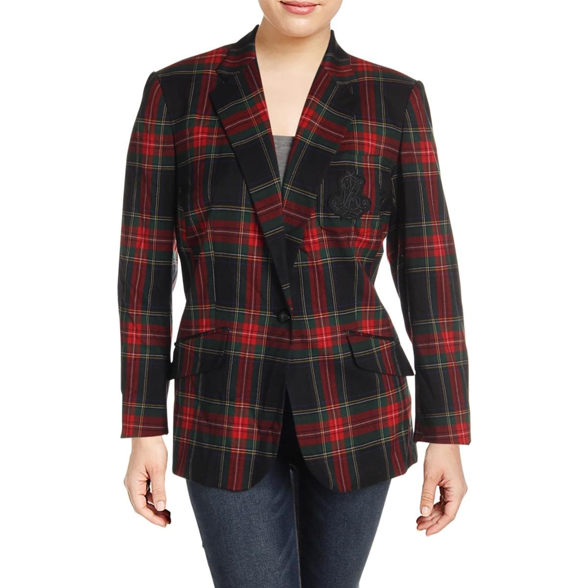 ralph lauren women's plaid blazers