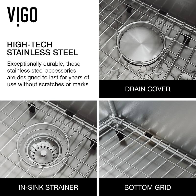 VIGO Matte Stone Kitchen Sink and Faucet in Matte Gold and Black