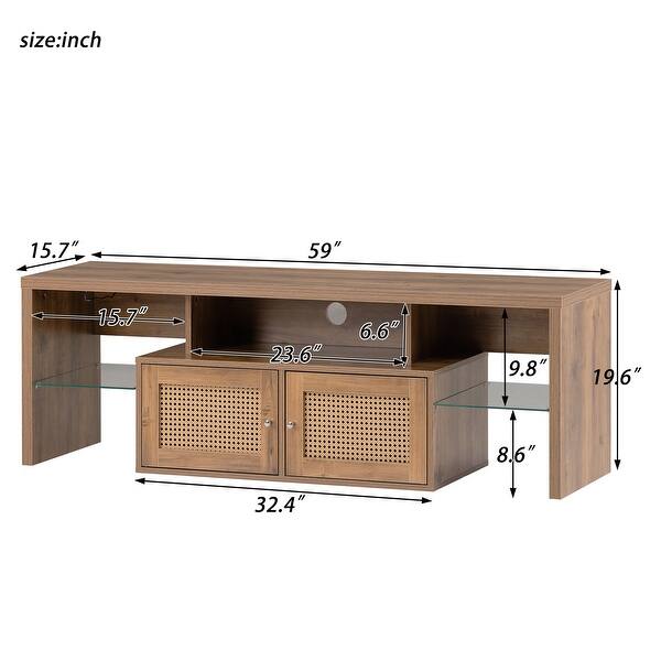 TV Stand,2 Doors Of TV 2 Clear Wave Laminates,Led Light with