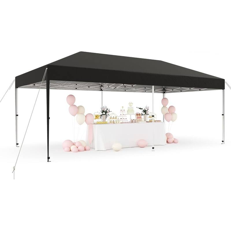Pop Up Canopy Tent 10x20ft Instant Shelter Canopy for Events Party Wedding - 10x20ft - black