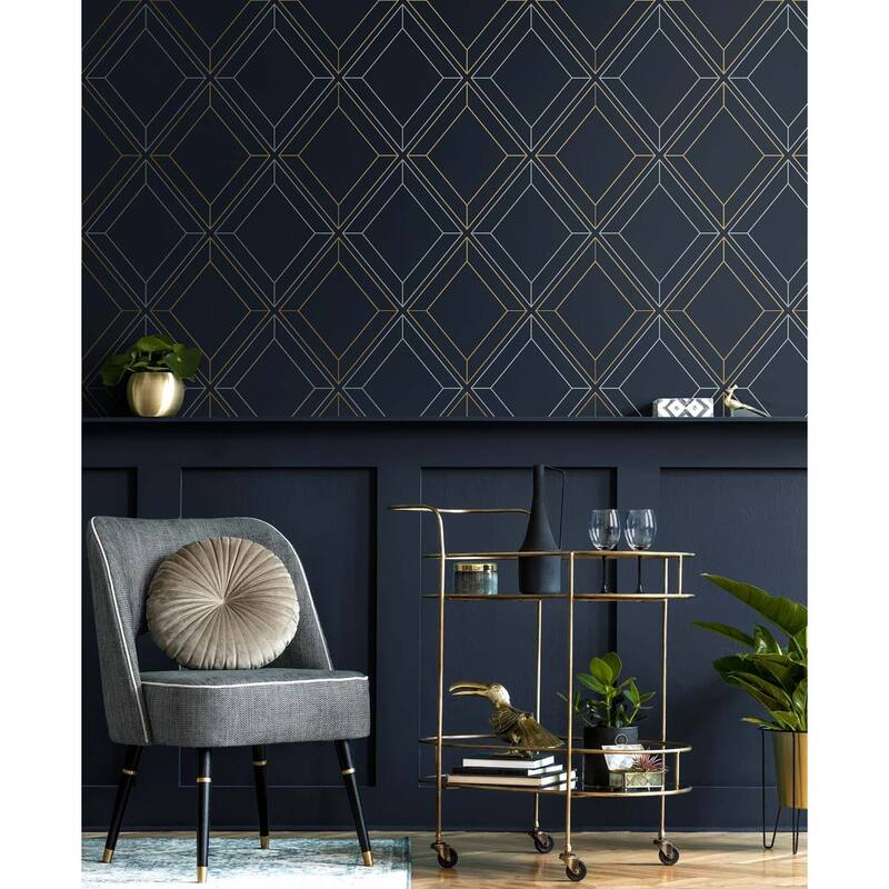 Seabrook Designs Linework Gem Non-Woven Unpasted Wallpaper