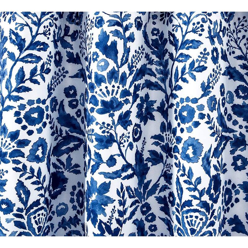 Porch & Den Ouzel Floral Watercolor Pattern Lined Window Valance