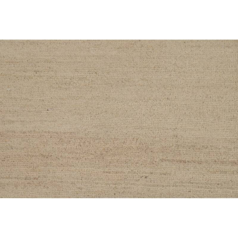 Modern Gabbeh Runner Rug Hand-Knotted Solid Wool Carpet - 2'9"x 9'7"
